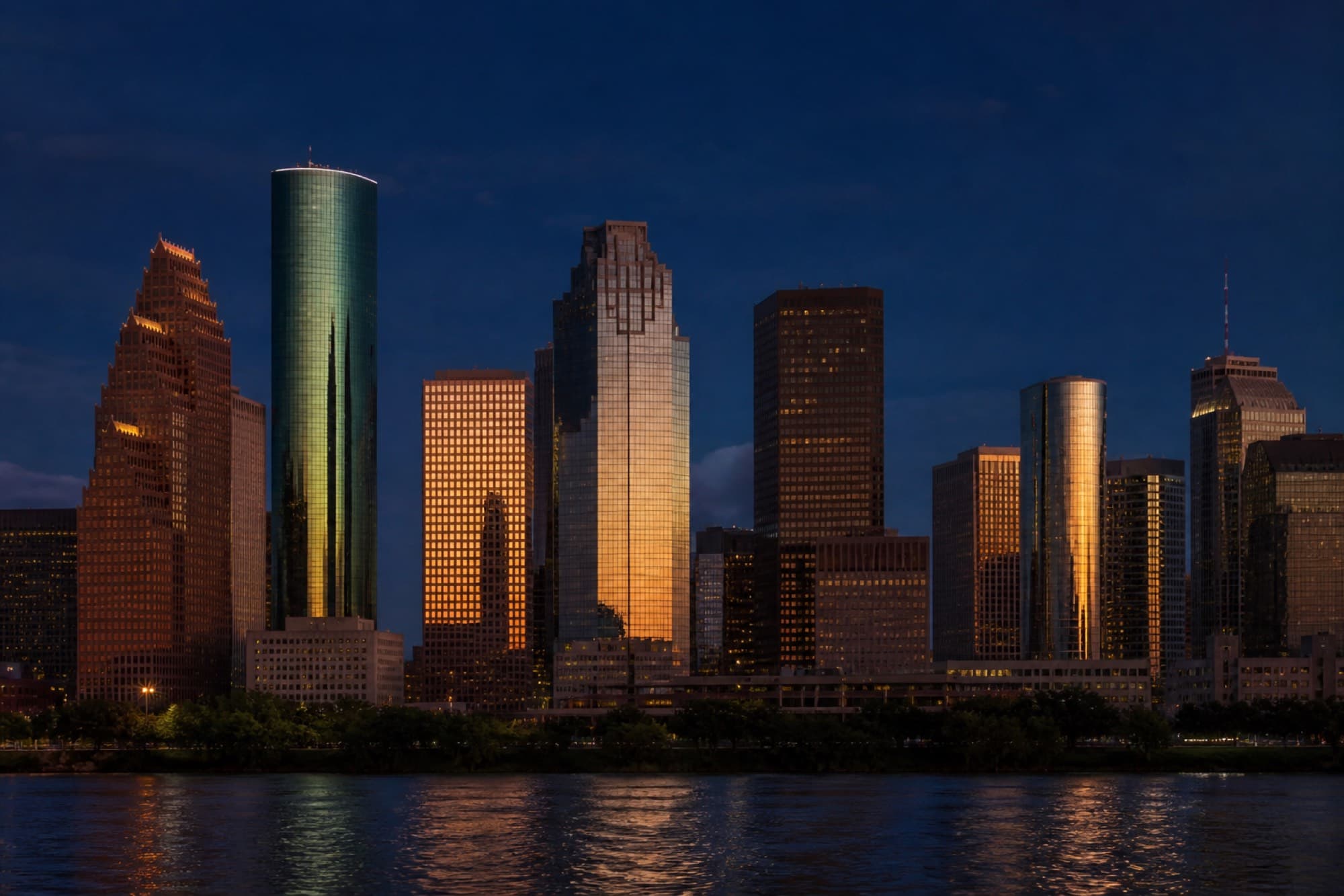 Houston skyline at dusk